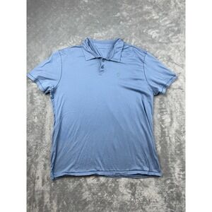 John Varvatos USA Mens 100 Cotton XXL Blue Short Sleeve Peace Sign Polo Shirt